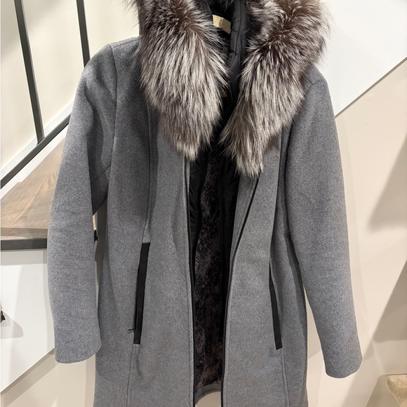 Soia & Kyo Charlena Fox Fur-Trim, Wool-Blend Coat - Picture 4 of 11